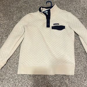 Patagonia Cotton Quilt Snap-T Pullover - white, navy snaps